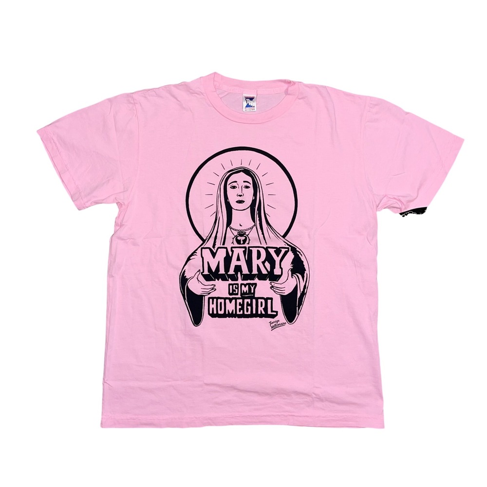 Teenage Millionaire Mary Is My Homegirl Pink Graphic T-Shirt Mens Large NWT Y2K